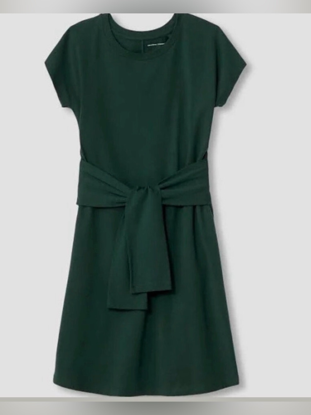 Universal Standard Misa Jersey Mini T- Shirt Dress Tie Waist Forest Green